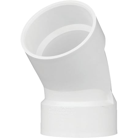 Charlotte Pipe And Foundry 3 In. Schedule 40 45 Deg. Short Radius DWV PVC Elbow 1/8 Bend PVC 00321  1200HA